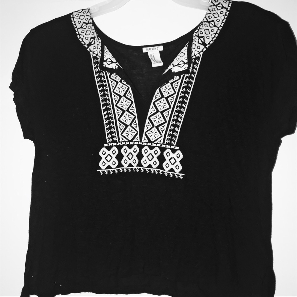 Embroidered Crop Top